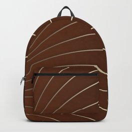 Golden Lines on Chocolate Gradient Background, Elegant Design Backpack