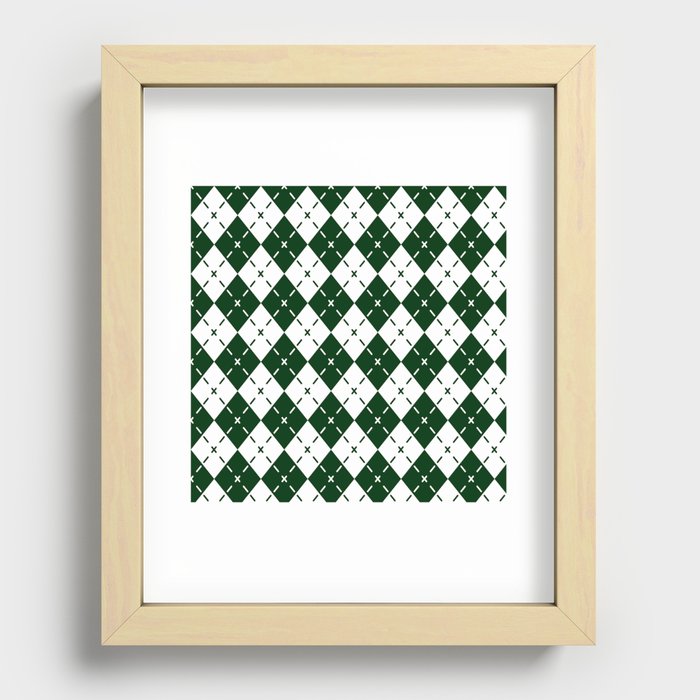 Emerald Green Diamond Argyle Pattern Recessed Framed Print
