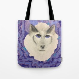 Wolf with Purple eyes Tote Bag