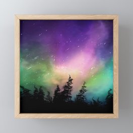 Aurora Borealis Night Sky Framed Mini Art Print