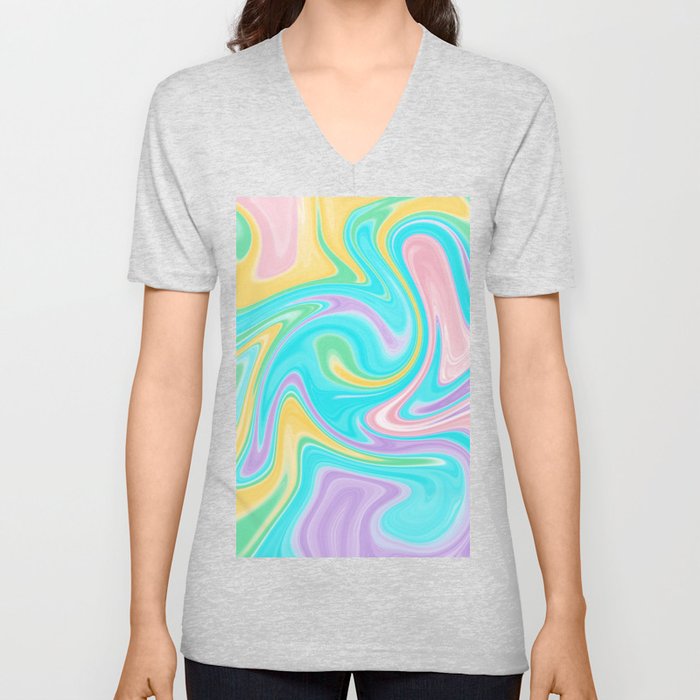 Colorful illusion V Neck T Shirt