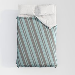 [ Thumbnail: Powder Blue and Gray Colored Lines Pattern Comforter ]