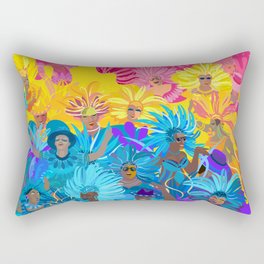 Samba Dancers. Carnival Festive Arrangement Abstract Contemporary Modern Art Colors Festival Party Rectangular Pillow