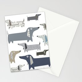 Wiener Dog Pattern Stationery Cards