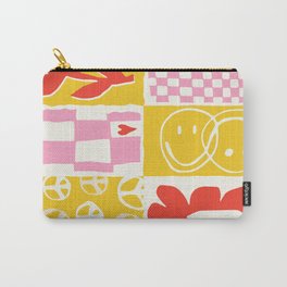 Happy Colorful Pattern Block  Carry-All Pouch
