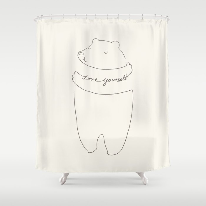 Love Yourself Bear Shower Curtain
