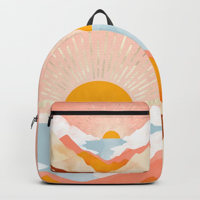 Retro lake Sunset Backpack