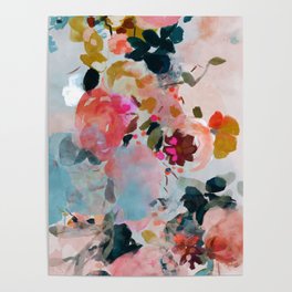 floral bloom abstract painting Poster