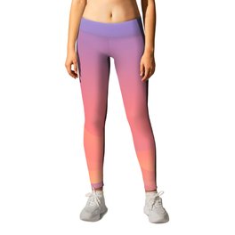 Pastel Gradient Ombre Pink, Purple, Yellow Whimsical Wavy Lines Leggings