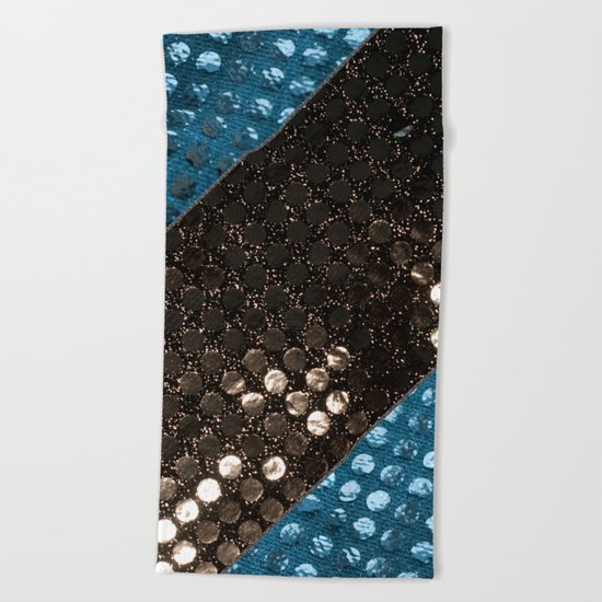 Shiny glitter #3 #Mixed #Black #Aqua #decor #art #society6 Beach Towel