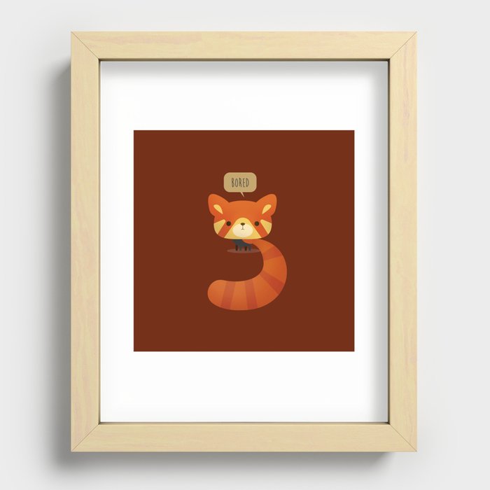 Little Furry Friends - Red Panda Recessed Framed Print