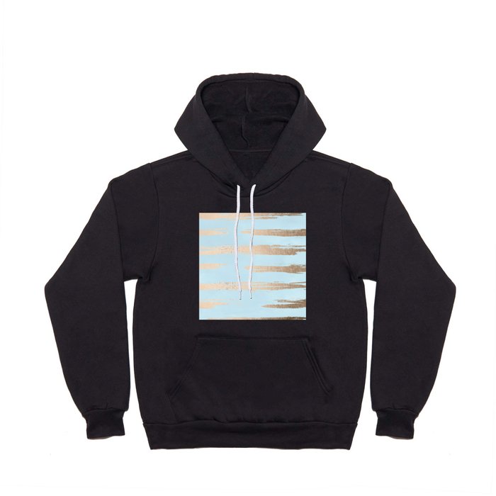 Abstract Paint Stripes Gold Tropical Ocean Sea Turquoise Hoody