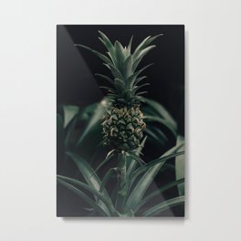 Baby Pineapple Print - Tropical Fruit - Green - Kitchen Decor - Food photography by Ingrid Beddoes Metal Print