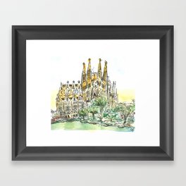 Spain Sagrada Familia Cathedral Framed Art Print