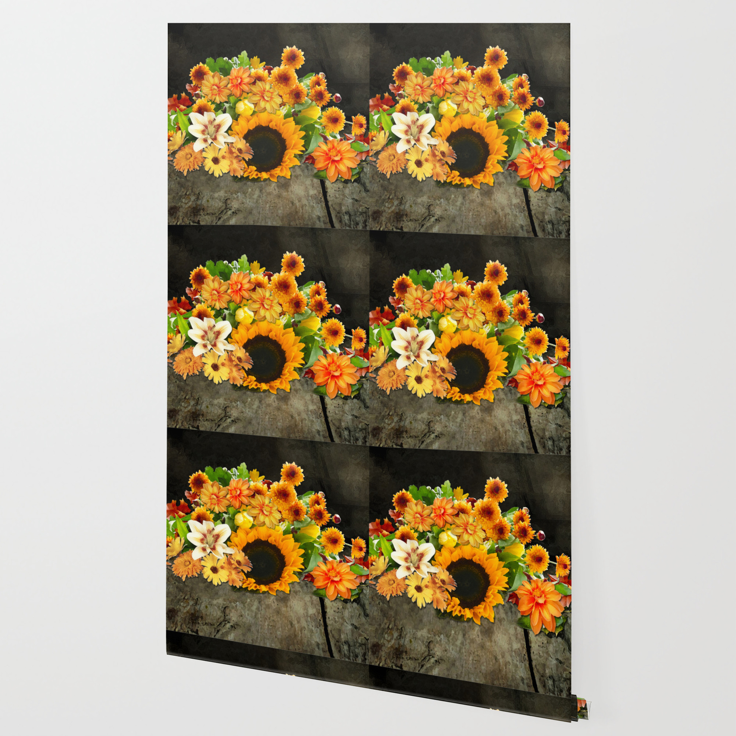 Fall Flowers On A Farm Table Wallpaper By Jmariellearts Society6