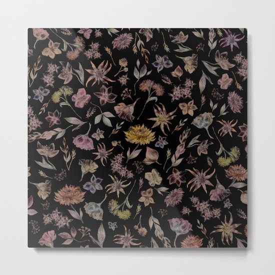 Botanical Study- Dark Colorway Metal Print