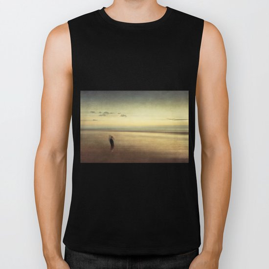 boy on a beach Biker Tank