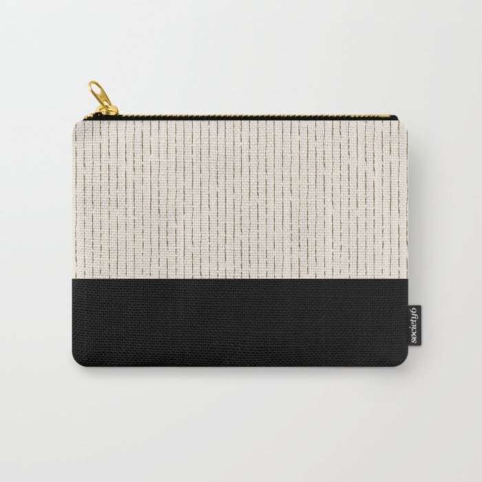 Cream Black Carry-All Pouch