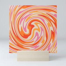 70s Retro Swirl Color Abstract Mini Art Print