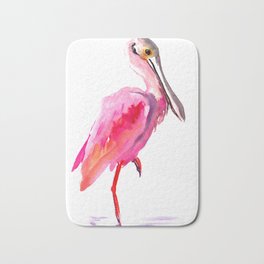 Roseate spoonbill Bath Mat | Flamingopinkbird, Watercolorbirds, Spoonbillgift, Pinkbirdart, Spoonbill, Spoonbillart, Painting, Watercolorart, Spoonbillartwork, Floridabirds 