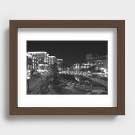 Downtown cityscape of Greenville South Carolina at night Recessed Framed Print