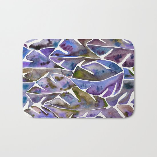 Split Leaf Philodendron – Purple Bath Mat