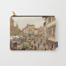 Flower Market, Paris, France floral landscape painting by Firmin Girard Carry-All Pouch