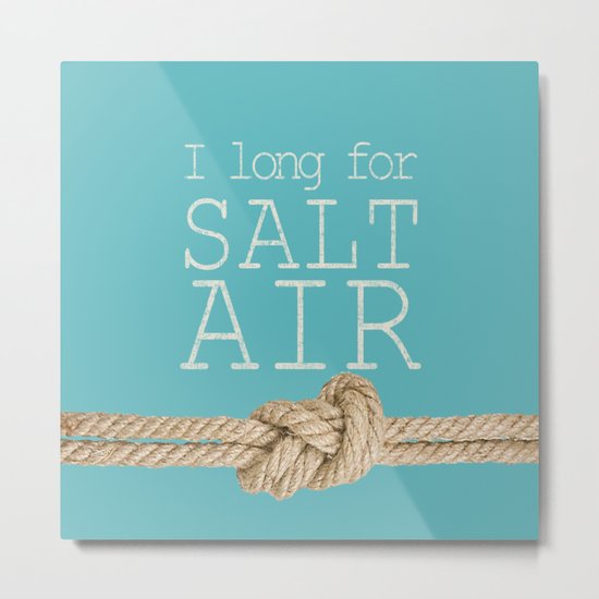 Beach Series Aqua - Beach Saying on turquoise background 2 on #Society6 Metal Print