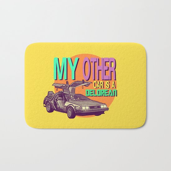 My Other Car Is A Delorean | Time Machine Bath Mat