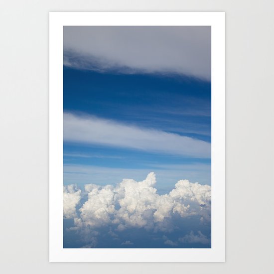 My bed of white and blue Art Print