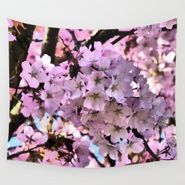 Spring Pink Cherry Blossom in I Art Wall Tapestry