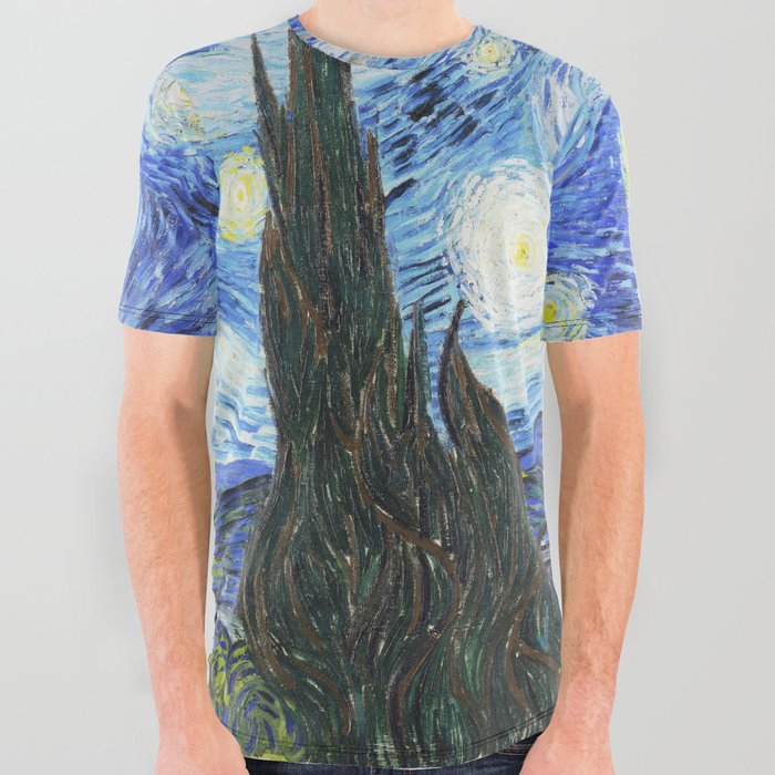 The Starry Night (Vincent Vangogh) All Over Graphic Tee