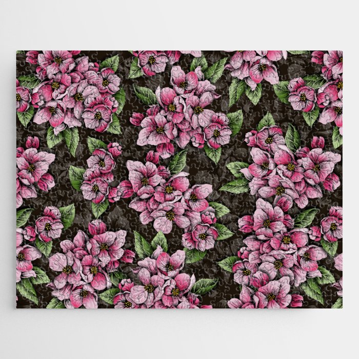 Pink Crabapple Blossoms for Spring Jigsaw Puzzle