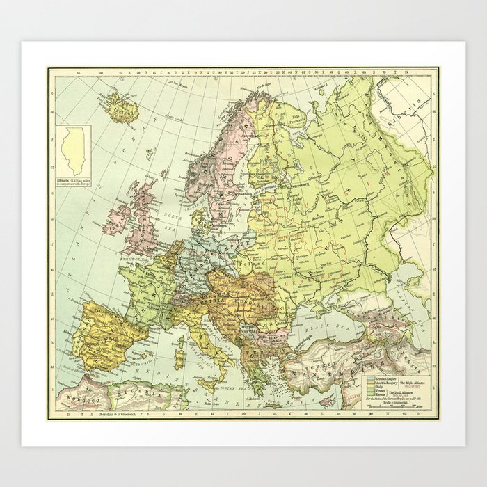 Vintage Map Of Europe 1918 Art Print By Bravuramedia Society6