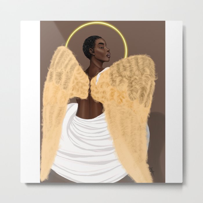 Beautiful Black Angel l GoldXBrown Metal Print