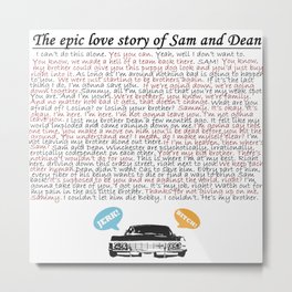 Epic Love Story of Sam and Dean Metal Print