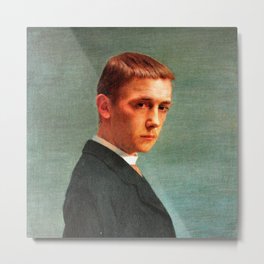 Self-portrait at 20_Felix_Valloton(1865-1925) Metal Print | Painter, Post Impressionism, Swiss, Realism, Lesnabis, Printmaker, Artnouveau, Symbolism, Magicalrealism, Acrylic 