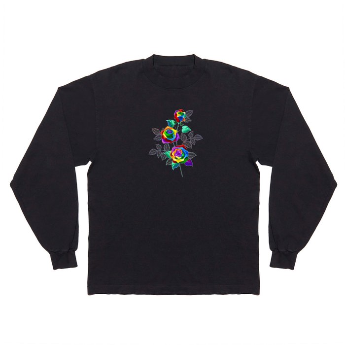 Branch with Rainbow Roses Long Sleeve T Shirt