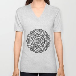 Flower Mandala V Neck T Shirt