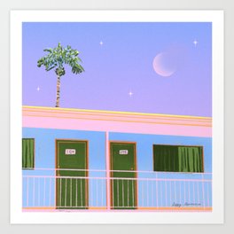 Moonlit Motel Art Print