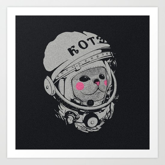 Spaceman cat Art Print
