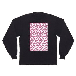 Chic Girly Pink Glitter Gradient Cheetah Print Long Sleeve T-shirt