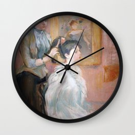 La Coiffure by Berthe Morisot Wall Clock