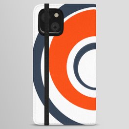 Retro Modern Pop Art Circle Red White and Blue iPhone Wallet Case