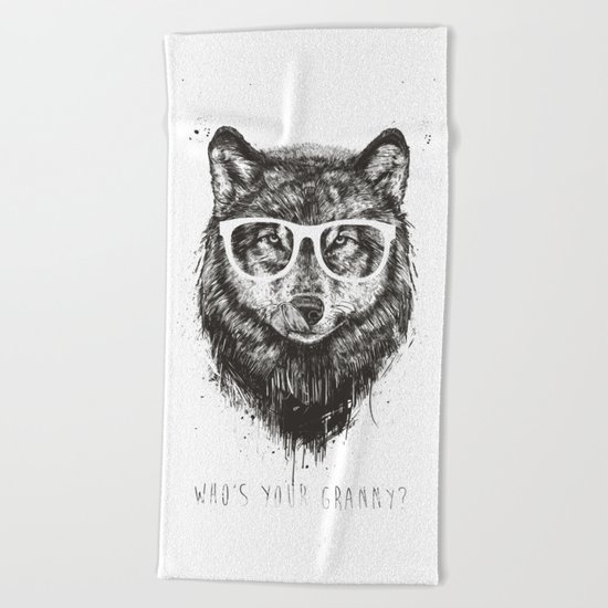 Who's your granny? (b&w) Beach Towel