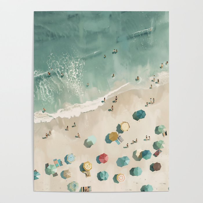 Beach Top View - By The Seashore Poster