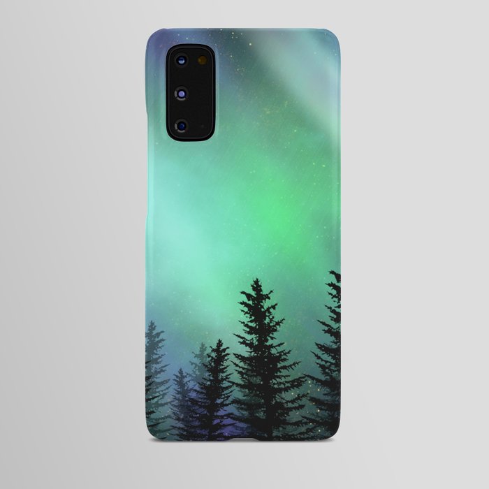 Galaxy Aurora Borealis Forest Android Case