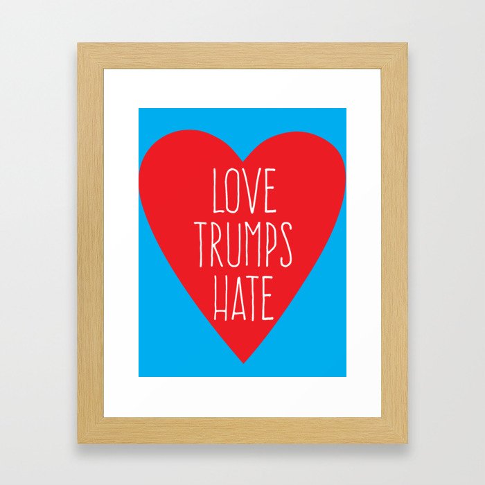 Love Trumps Hate Framed Art Print