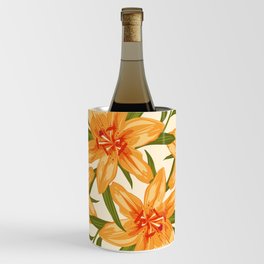 Orange Lilies. Flower illustration Wine Chiller