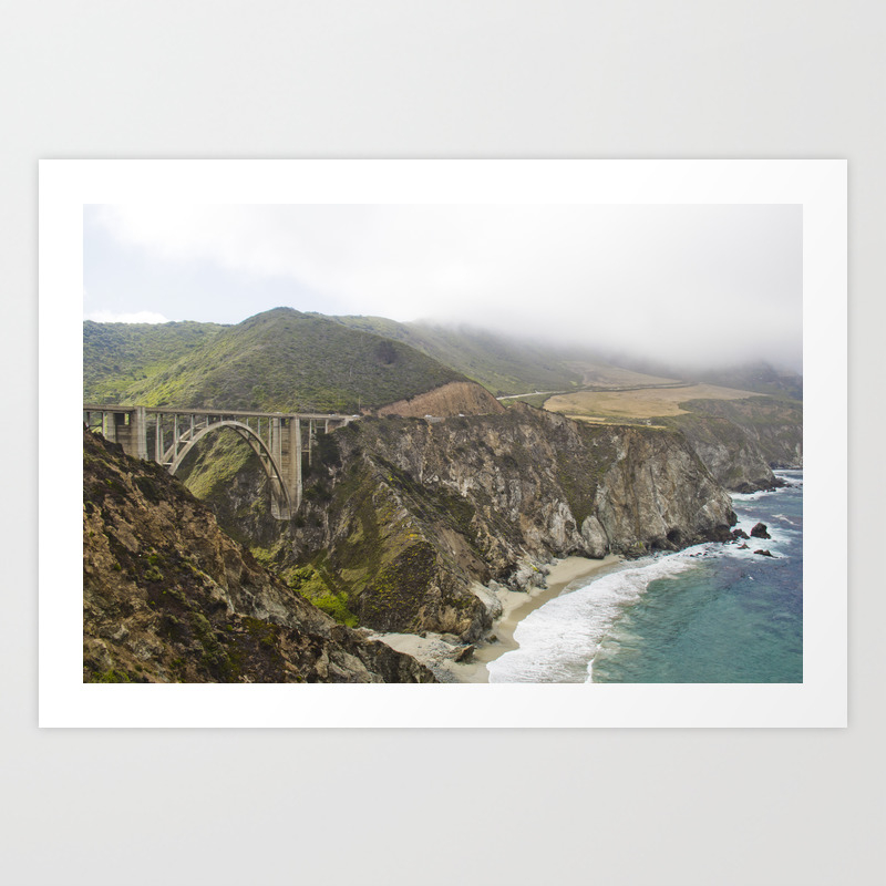 Pacific Coast Highway In Big Sur Art Print By 989media Society6